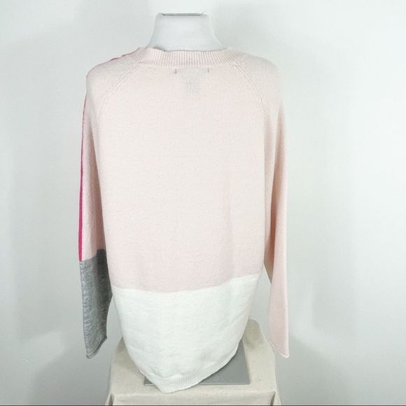 Faith & Zoe Wool Blend Colorblock Sweater Cozy Pullover Crewneck Large - Picture 5 of 7